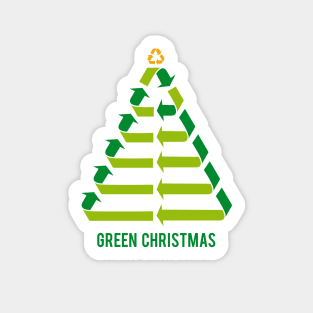 Christmas tree with recycling signs, recycle symbol Sticker